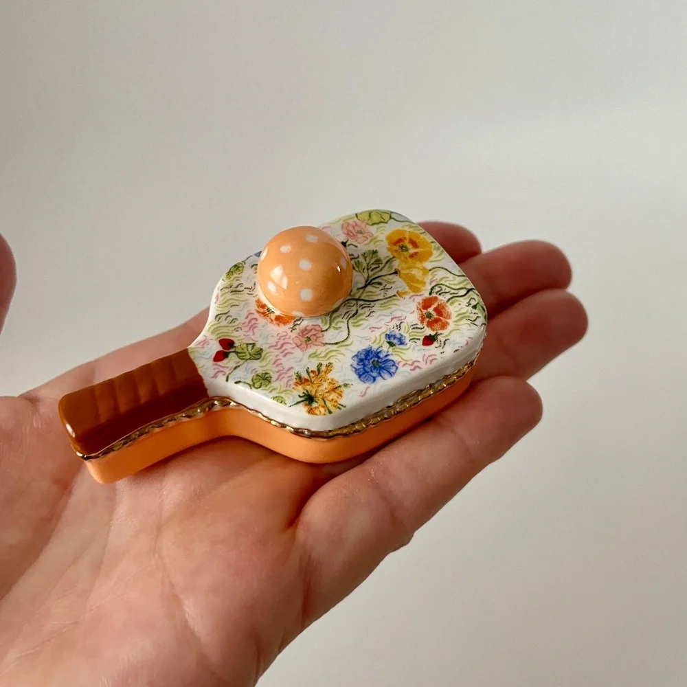 Anthropologie Maeve Tiny Treasures Trinket Box + Pickleball Dish Towel GIFT SET